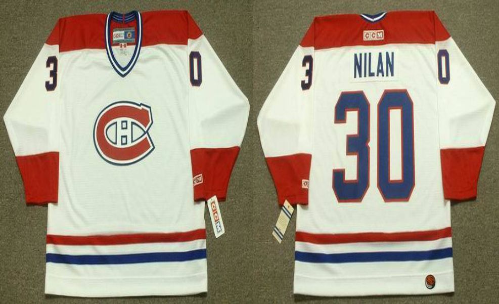 2019 Men Montreal Canadiens #30 Nilan White CCM NHL jerseys->montreal canadiens->NHL Jersey